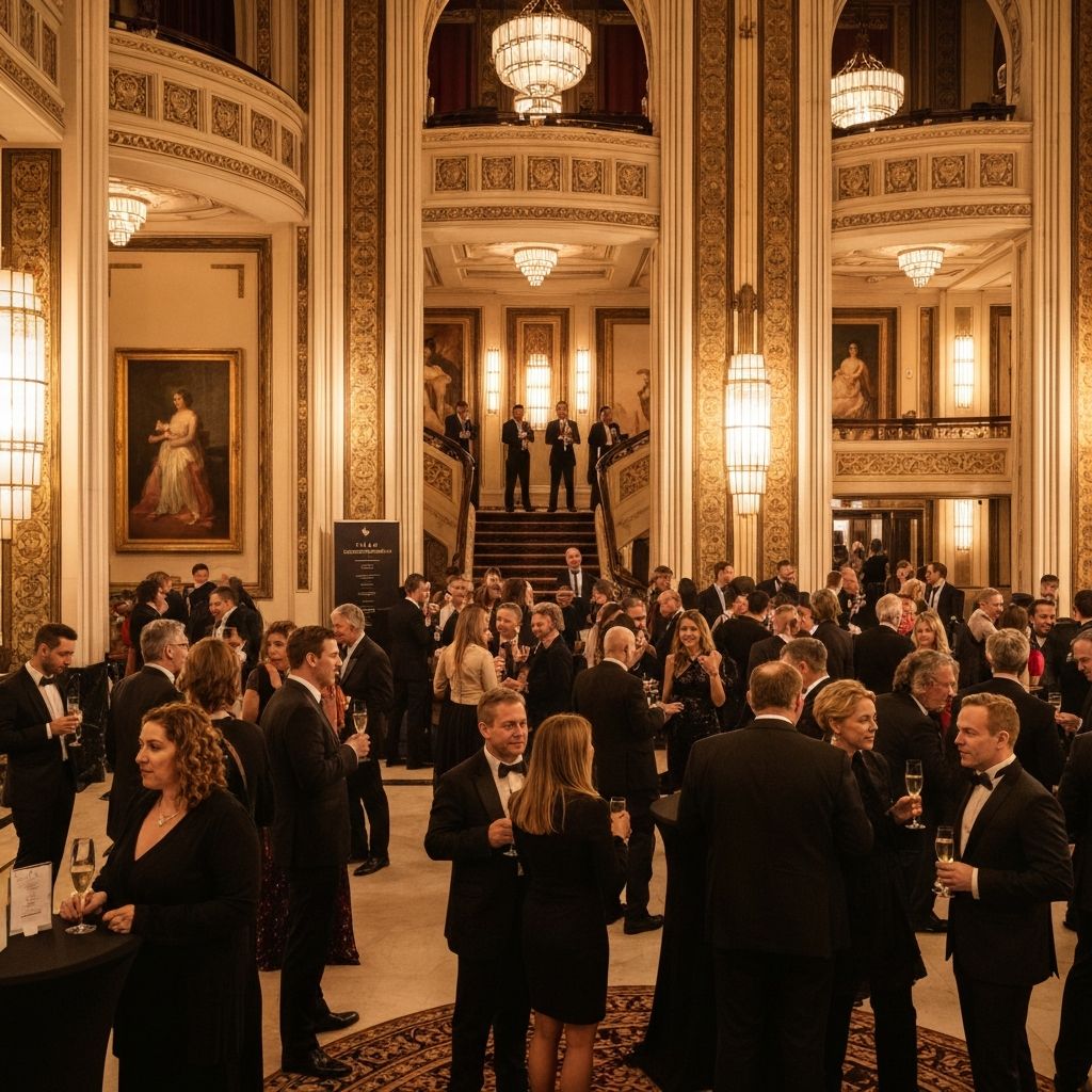 Elegant champagne reception during intermission