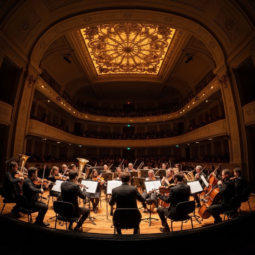 Live orchestra performing in the main auditorium